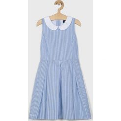 Polo Ralph Lauren - Sukienka dziecięca 128-176 cm. Niebieskie sukienki dziewczęce Polo Ralph Lauren, bez wzorów, z bawełny, eleganckie, bez rękawów, rozkloszowane. W wyprzedaży za 349,90 zł.