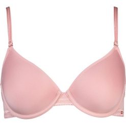 Biustonosz w kolorze jasnoróżowym. Różowe biustonosze Skiny Women & Men, w koronkowe wzory, z materiału. W wyprzedaży za 42,95 zł.
