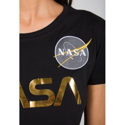 Damska koszulka Alpha Industries NASA 198053-365. Czarne koszulki damskie Alpha Industries, s, bez wzorów, bez kołnierzyka. Za 117,99 zł.