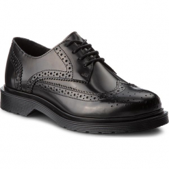 Oxfordy BRONX - 66201-M BX 571 Black 01. Czarne jazzówki damskie marki Bronx, ze skóry, na obcasie. Za 520,00 zł.
