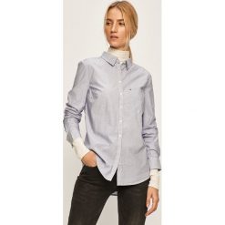 Tommy Jeans - Koszula. Niebieskie bluzki damskie Tommy Jeans, s, bez wzorów, z bawełny, eleganckie, z klasycznym kołnierzykiem, z długim rękawem. Za 359,90 zł.