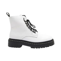 Duffy Buty biały female biały 39. Białe botki damskie Duffy, ze skóry, bez obcasa, na sznurówki. Za 329,00 zł.