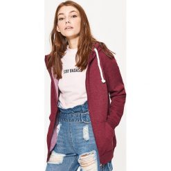 Zapinana bluza z kapturem - Bordowy. Czerwone bluzy z kapturem damskie Cropp, l. Za 79,99 zł.