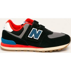 New Balance - Buty dziecięce YV574SOV. Czarne trampki chłopięce New Balance, bez wzorów, ze skóry, sportowe, na sznurówki. Za 229,90 zł.