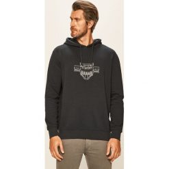 Lee - Bluza. Niebieskie bluzy męskie Lee, s, z nadrukiem, z bawełny, z kapturem, bez rękawów, z kapturem. W wyprzedaży za 149,90 zł.