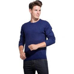 William de Faye sweter męski M niebieski. Niebieskie swetry męskie William de Faye, m, bez wzorów, eleganckie, bez kołnierzyka, bez kaptura. W wyprzedaży za 241,00 zł.