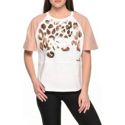 T-shirty damskie: T-shirt w kolorze brązowo-białym