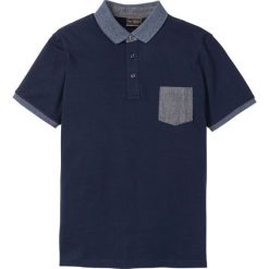 Shirt polo z kieszonką na wys. piersi bonprix ciemnoniebieski. Niebieskie koszulki polo męskie bonprix, s, bez wzorów, polo, bez rękawów. Za 69,99 zł.