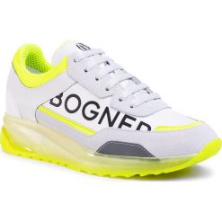 Sneakersy BOGNER - New York 12L 201-4952 White/Yellow 63. Białe półbuty damskie Bogner, na co dzień, bez wzorów, ze skóry, bez obcasa, na płaskiej podeszwie, bez zapięcia. W wyprzedaży za 899,00 zł.