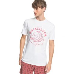 Quiksilver Koszulka Biały. Białe podkoszulki męskie Quiksilver, xs, z nadrukiem, z bawełny, bez kołnierzyka, z krótkim rękawem, krótkie. Za 114,95 zł.