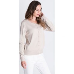 Beżowy sweter zapinany na guziki BIALCON. Brązowe kardigany damskie BIALCON. Za 159,00 zł.