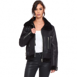 Kurtka "Johnny" w kolorze czarnym. Czarne kurtki damskie marki Cosy Winter, s, ze skóry. W wyprzedaży za 272,95 zł.