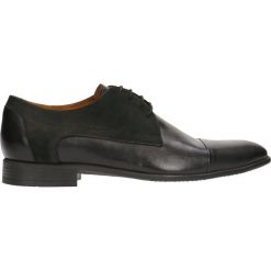 Półbuty CHIASSO. Czarne buty wizytowe męskie Gino Rossi, bez wzorów, ze skóry, eleganckie, na sznurówki. Za 469,90 zł.