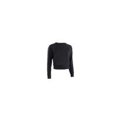 Bluza crop do tańca miejskiego damska czarna. Czarne bluzy damskie DOMYOS, bez wzorów, z elastanu, z krótkim rękawem, krótkie, bez kaptura. Za 99,99 zł.