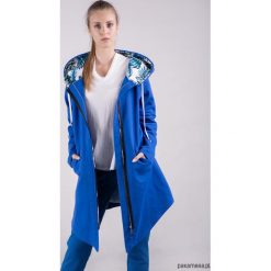 Bluza damska rozpinana na zamek Chabrowa+wzór. Niebieskie bluzy damskie Pakamera, l, bez wzorów, bez rękawów, z kapturem. Za 194,00 zł.