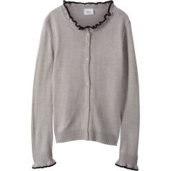Sweter rozpinany bonprix jasnoszary melanż. Szare swetry dziewczęce bonprix, bez wzorów, z dzianiny, klasyczne, z okrągłym kołnierzem, bez rękawów, bez kaptura. Za 21,99 zł.