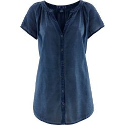 Bluzka bawełniana "cold-dyed", krótki rękaw bonprix ciemnoniebieski. Niebieskie bluzki z odkrytymi ramionami bonprix, z bawełny, z krótkim rękawem. Za 74,99 zł.