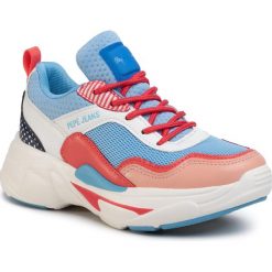 Sneakersy PEPE JEANS - Sinyu Girl Graphic PGS30447 Horizon Blue 522. Niebieskie półbuty dziewczęce Pepe Jeans, na sznurówki. W wyprzedaży za 249,00 zł.