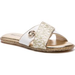 Klapki MICHAEL MICHAEL KORS - Zia-Pada Ginger White Gold. Żółte sandały dziewczęce MICHAEL Michael Kors, ze skóry ekologicznej, bez zapięcia. W wyprzedaży za 239,00 zł.