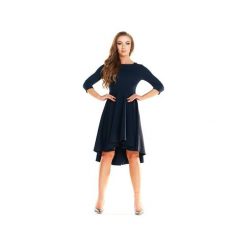 Sukienka mini N016 granat. Niebieskie sukienki damskie Awama, xl, bez wzorów, z poliesteru, bez kołnierzyka, bez rękawów, mini. Za 139,00 zł.