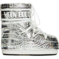 Śniegowce MOON BOOT CLASSIC LOW 50 CROCODILE. Szare śniegowce damskie Moon Boot, na zimę, ze skóry, bez zapięcia. Za 1980,00 zł.