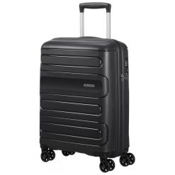 American Tourister Walizka Podróżna Sunside 55 Cm Czarna. Czarne walizki American Tourister, bez wzorów, eleganckie. Za 368,00 zł.