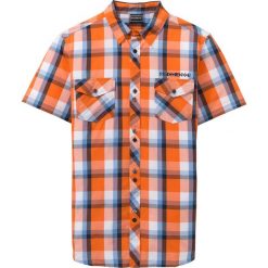 Koszula z krótkim rękawem Slim Fit bonprix pomarańczowy w kratę. Pomarańczowe koszule męskie bonprix, xxl, bez wzorów, bez kołnierzyka, z krótkim rękawem. Za 79,99 zł.