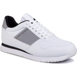 Sneakersy ARMANI EXCHANGE - XUX063 XV225 00152 Opt White. Białe sneakersy męskie Armani Exchange, na co dzień, bez wzorów, ze skóry ekologicznej, eleganckie, bez zapięcia. W wyprzedaży za 409,00 zł.