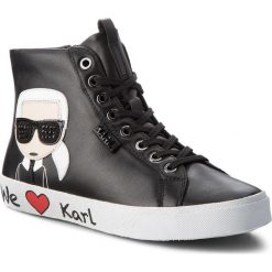 Sneakersy KARL LAGERFELD - KL60150 Black Lthr. Czarne półbuty damskie KARL LAGERFELD, ze skóry. W wyprzedaży za 619,00 zł.