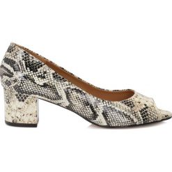 Czółenka: Beżowe czółenka peep toe