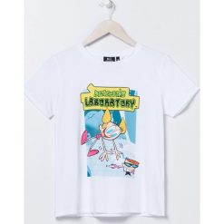 Koszulka Laboratorium Dextera - Biały. Białe bluzki damskie Sinsay, xl, bez wzorów, bez kołnierzyka. Za 29,99 zł.