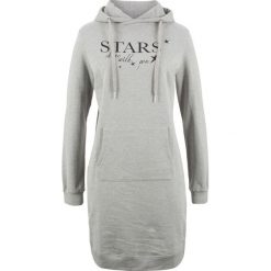 Bluza z nadrukiem bonprix jasnoszary melanż z nadrukiem. Szare bluzy damskie bonprix, z nadrukiem, bez rękawów, bez kaptura. Za 89,99 zł.
