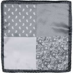 Szara Elegancka Męska Poszetka -ALTIES- 24x24 cm, Wzór Poczwórny, Paisley POSZALTTANIA0450. Szare poszetki męskie Alties, paisley, z materiału, eleganckie. Za 16,90 zł.
