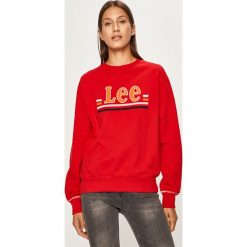 Lee - Bluza. Czerwone bluzy damskie Lee, s, z nadrukiem, z bawełny. W wyprzedaży za 119,90 zł.
