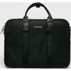 Calvin Klein - Torba. Czarne torby na laptopa marki Calvin Klein, w paski, z materiału. Za 649,90 zł.