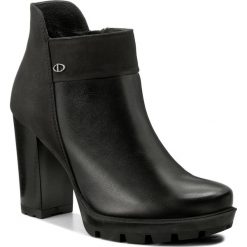 Botki LASOCKI - CARRERA-06 Czarny. Czarne buty zimowe damskie Lasocki, z nubiku, na obcasie. Za 229,99 zł.