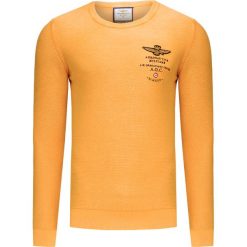 Sweter AERONAUTICA MILITARE Żółty. Żółte swetry męskie marki Aeronautica Militare, bez wzorów, z dzianiny, z okrągłym kołnierzem, bez kaptura. Za 470,00 zł.