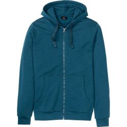 Bluza rozpinana z kapturem bonprix niebieskozielony. Niebieskie bluzy męskie bonprix, s, bez wzorów, z dzianiny, z kapturem, bez rękawów, z kapturem. Za 74,99 zł.