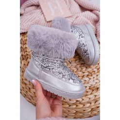 Ocieplane Dziecięce Botki Śniegowce Z Futrem Srebrne Crystal Fox. Szare botki dziewczęce FRROCK, na sznurówki. Za 59,00 zł.