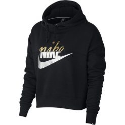 Nike - Bluza. Czarne bluzy damskie Nike, s, z nadrukiem, z bawełny, bez rękawów, z kapturem. W wyprzedaży za 279,90 zł.
