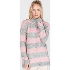 Tommy Hilfiger New Makayla Sweter Szary Beżowy. Szare bluzy damskie TOMMY HILFIGER, s, w paski, z elastanu, bez rękawów, bez kaptura. Za 652,95 zł.
