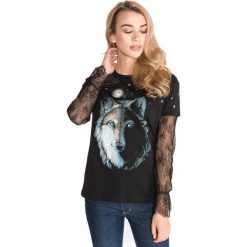 TWINSET Koszulka Czarny. Czarne koszulki damskie Twinset, m, z nadrukiem, z bawełny, bez kołnierzyka. Za 567,95 zł.