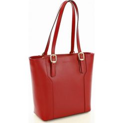 Shopper bag damskie: Torebka na ramię skórzana MARCO MAZZINI czerwony