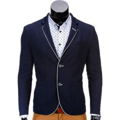 Marynarki męskie: MARYNARKA MĘSKA ELEGANCKA M81 – GRANATOWA