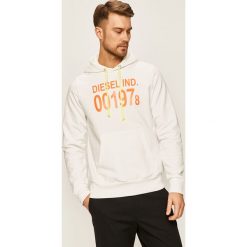Diesel - Bluza. Białe bluzy męskie Diesel, s, z nadrukiem, z bawełny, z kapturem, bez rękawów, z kapturem. W wyprzedaży za 399,90 zł.