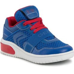 Sneakersy GEOX - J Xled B. B J927QB 01454 C0833 M Royal/Red. Niebieskie trampki chłopięce Geox, bez wzorów, ze skóry ekologicznej, na sznurówki. W wyprzedaży za 229,00 zł.