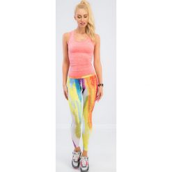 Legginsy sportowe damskie: Kolorowe plamiaste legginsy sportowe HT001