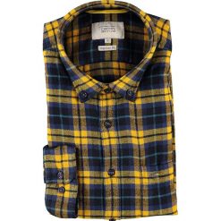 Koszula flanelowa - Regular fit - w kolorze granatowo-żółtym. Żółte koszule męskie Camel Active, xl, w kratkę, z bawełny, button down, bez rękawów. W wyprzedaży za 89,95 zł.