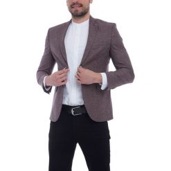 Marynarki męskie slim fit: Marynarka w kolorze bordowym