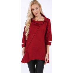 Koszula zapinana na ukos w kolorze bordowym 0216. Czerwone koszule damskie Fasardi, s, bez wzorów, bez kołnierzyka, bez rękawów. Za 149,00 zł.